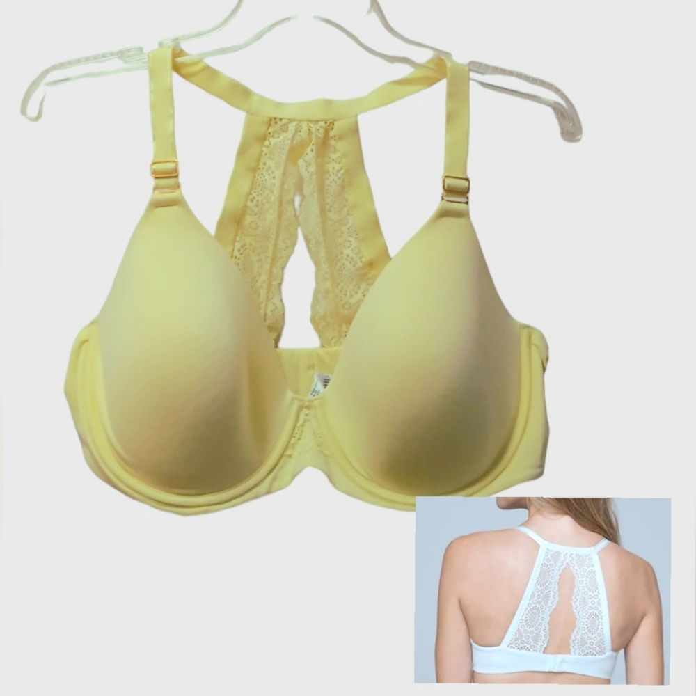 🌞 SUNNY YELLOW EMBRACEABLE FC GEO LACE RACERBACK BRA by SOMA